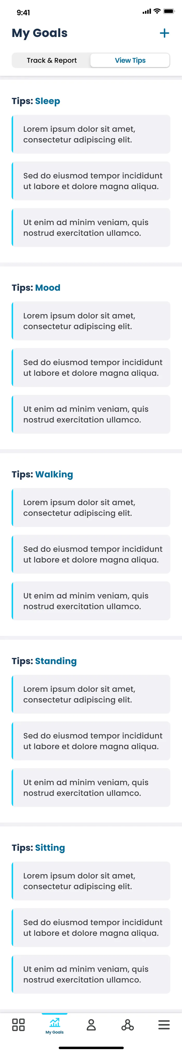 Tips for each goal