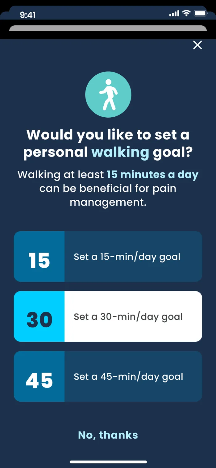 Set a walking goal