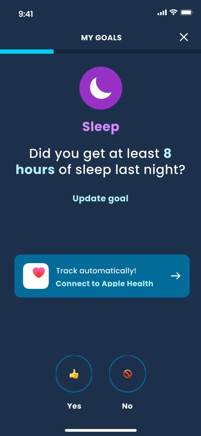 Eight hours' sleep?