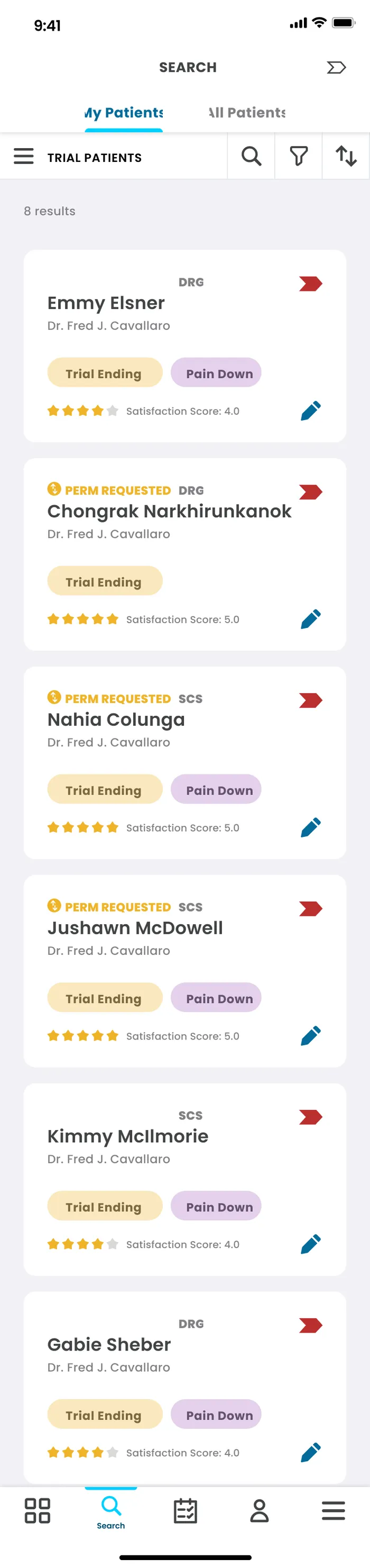 Trial patients