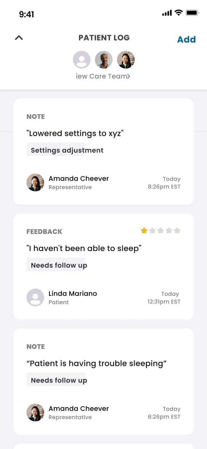 One shared patient log