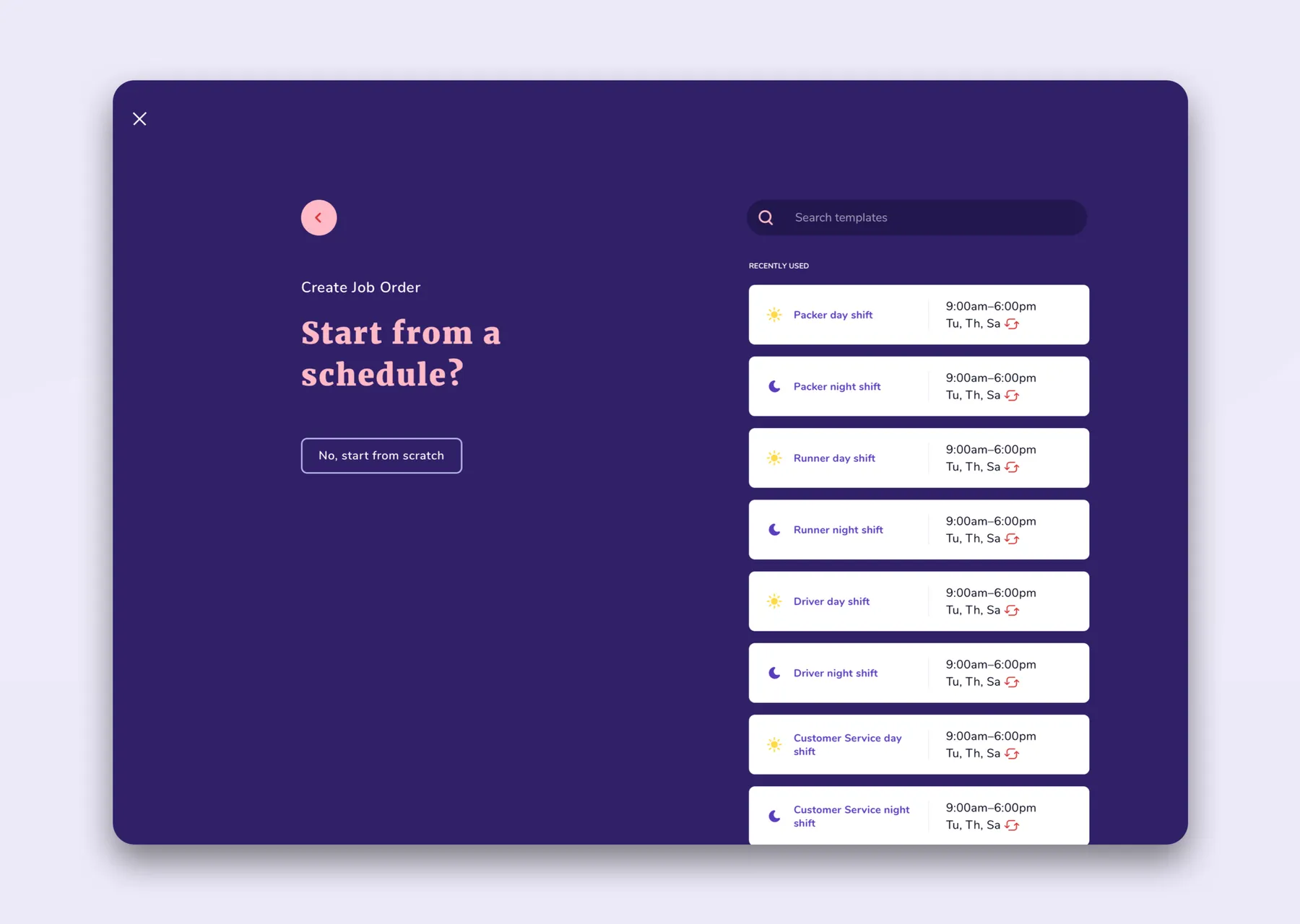 Start From a Schedule