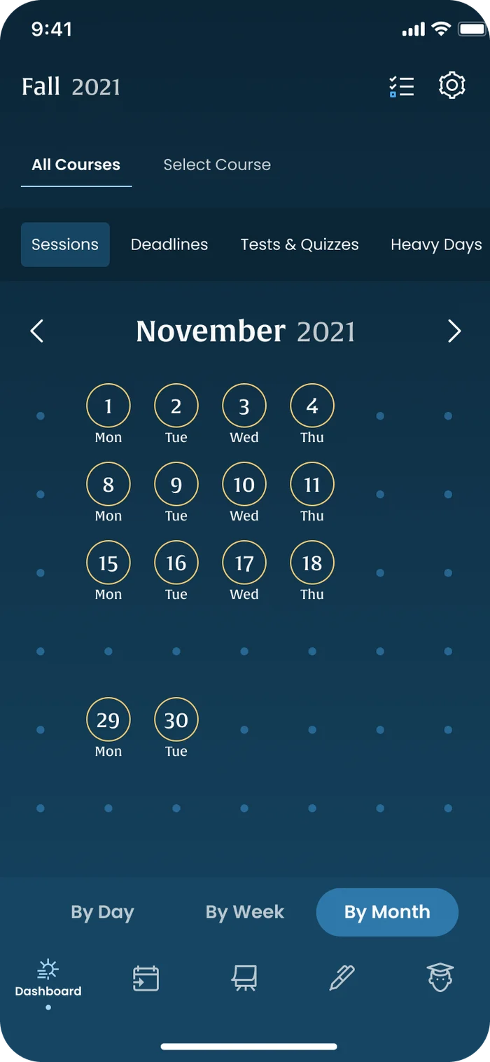 The semester calendar