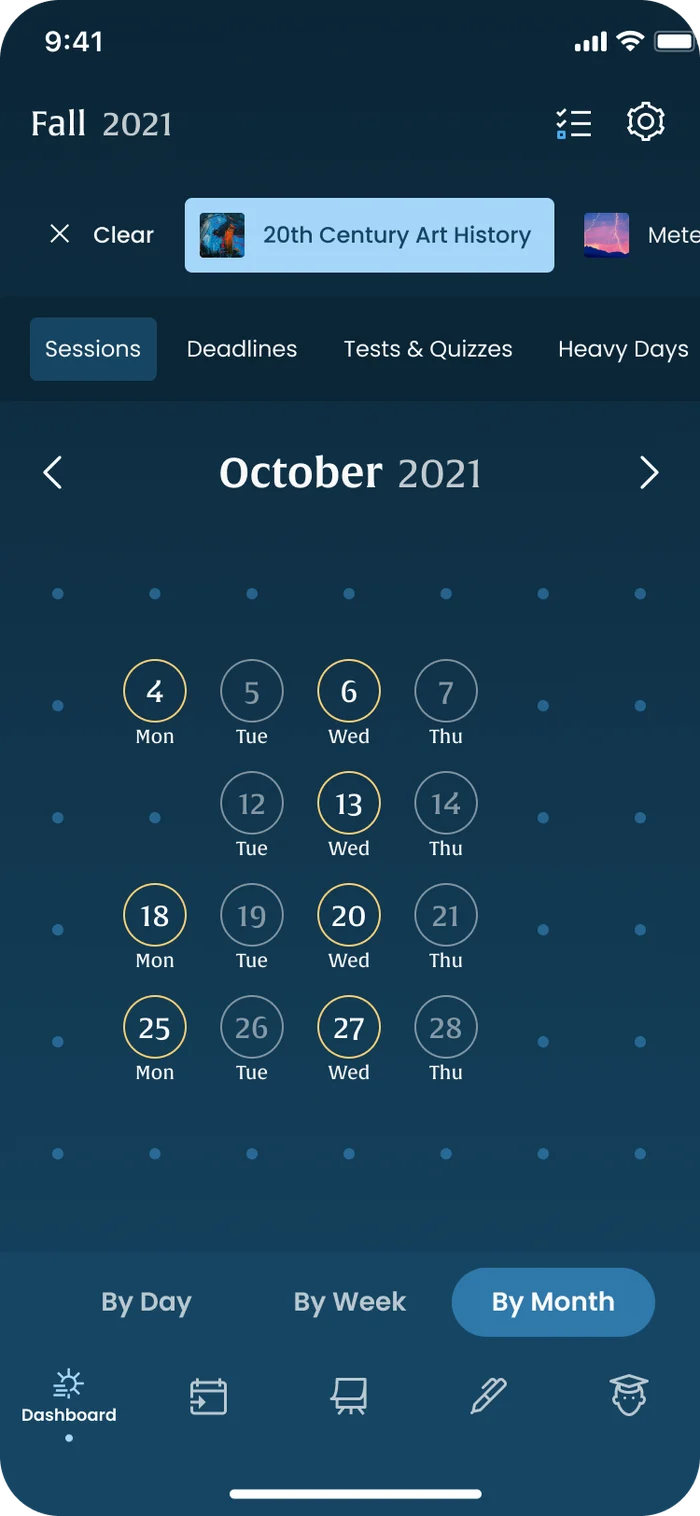 The semester calendar