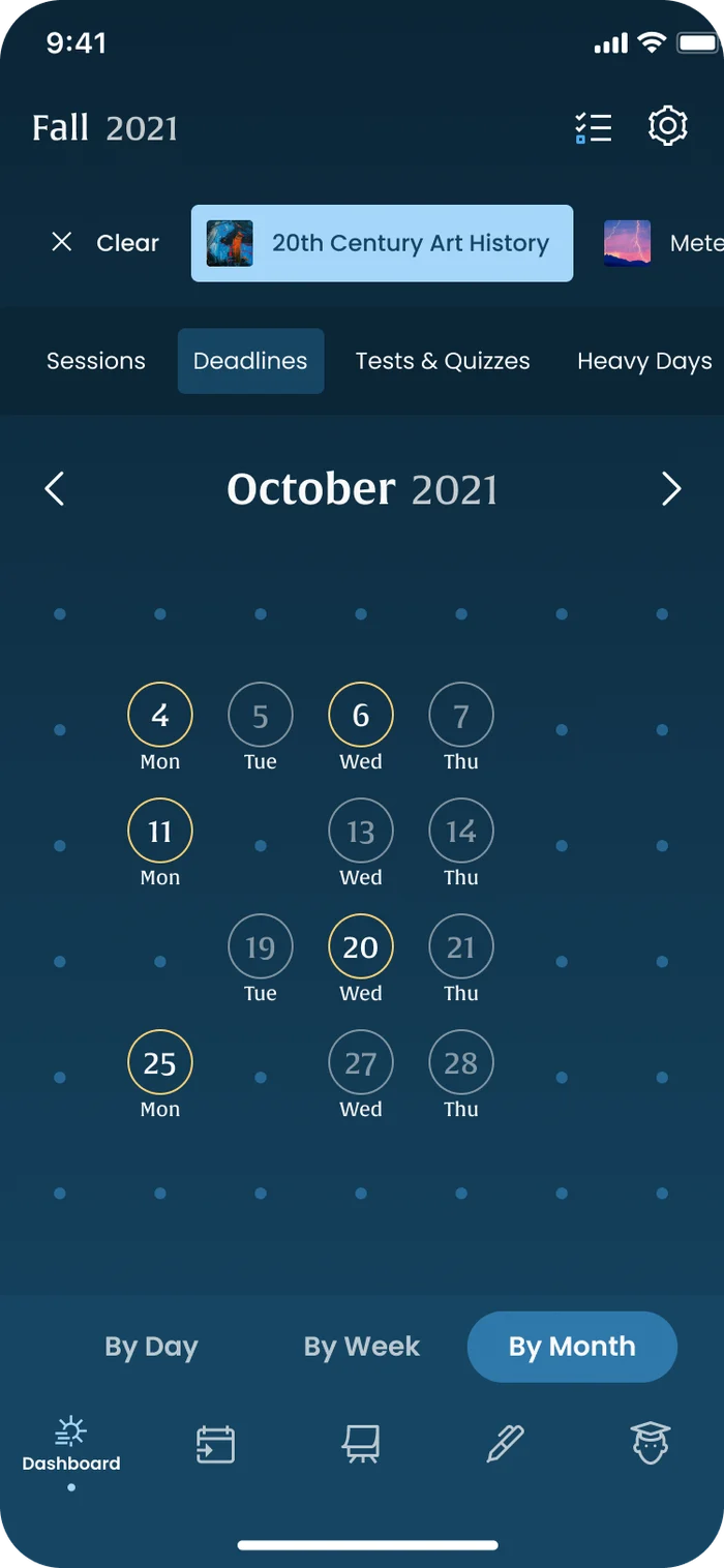 The semester calendar