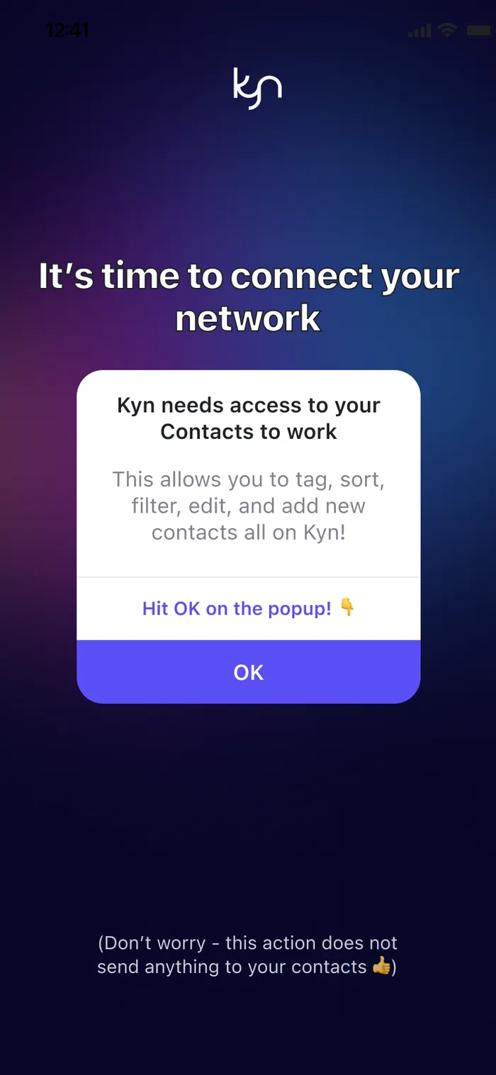Before we ask for your contacts