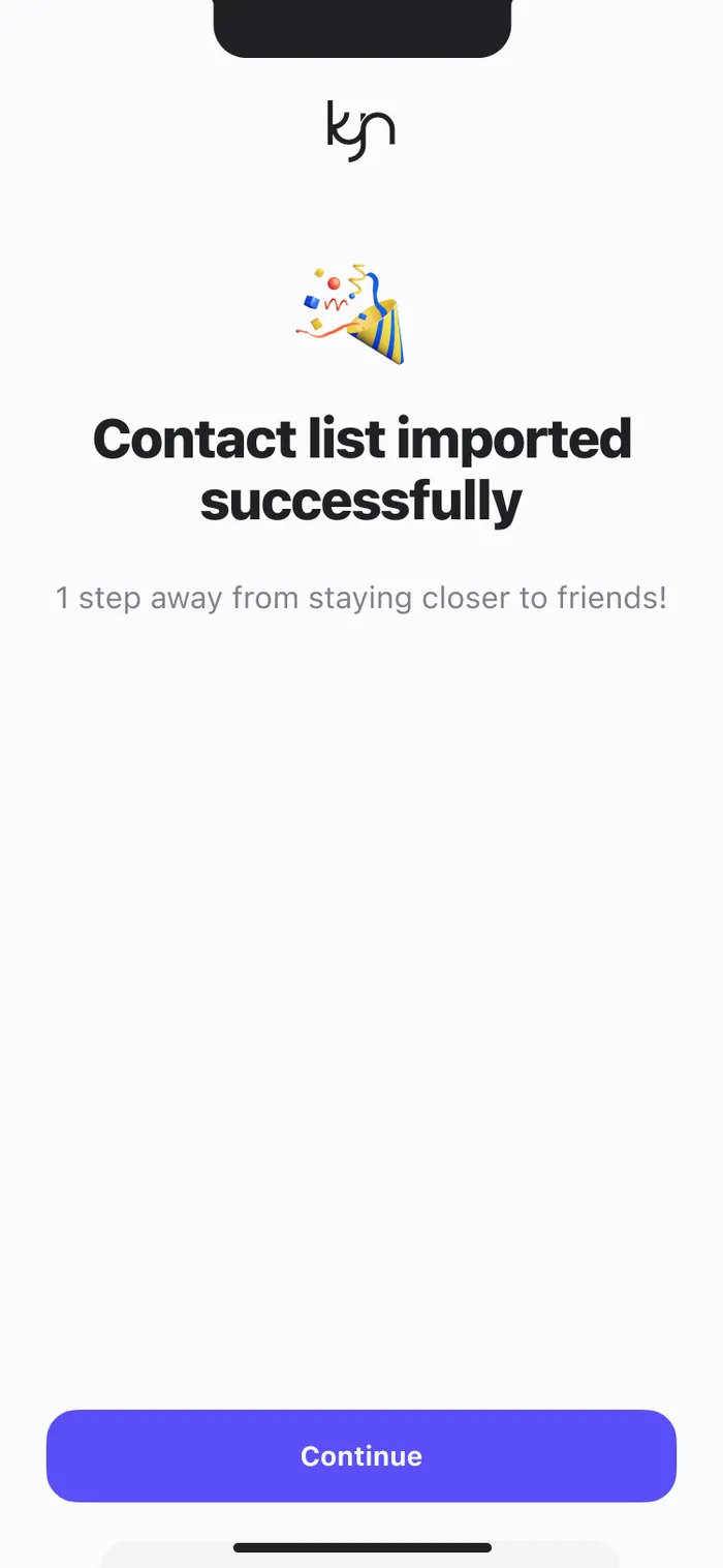 Contacts imported