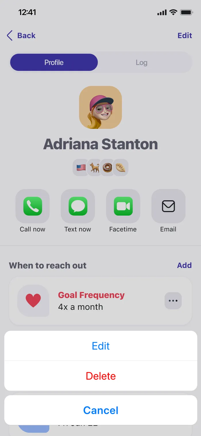 Edit or delete a goal