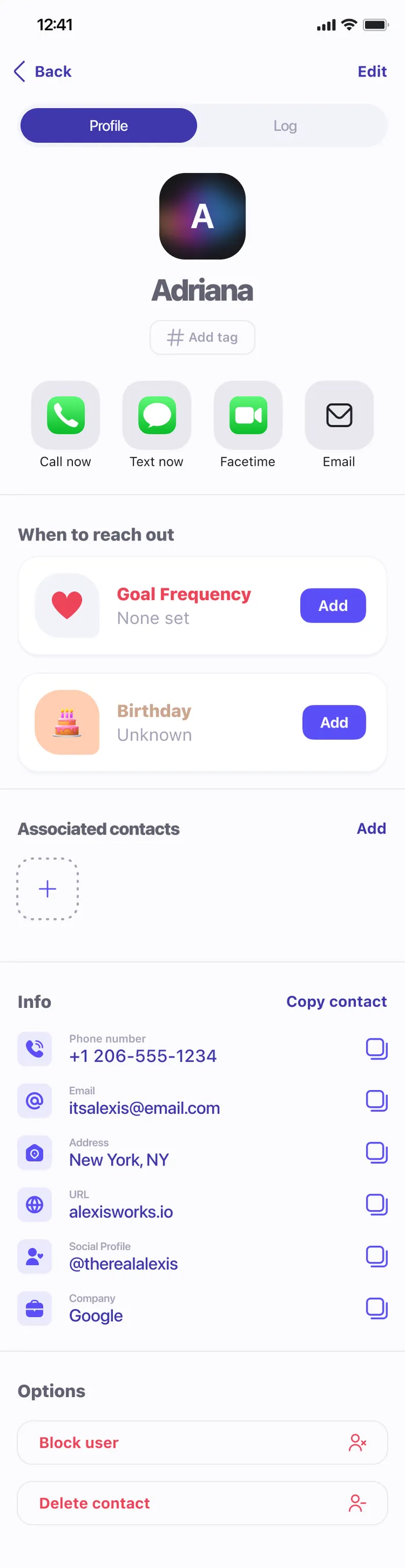 A new contact