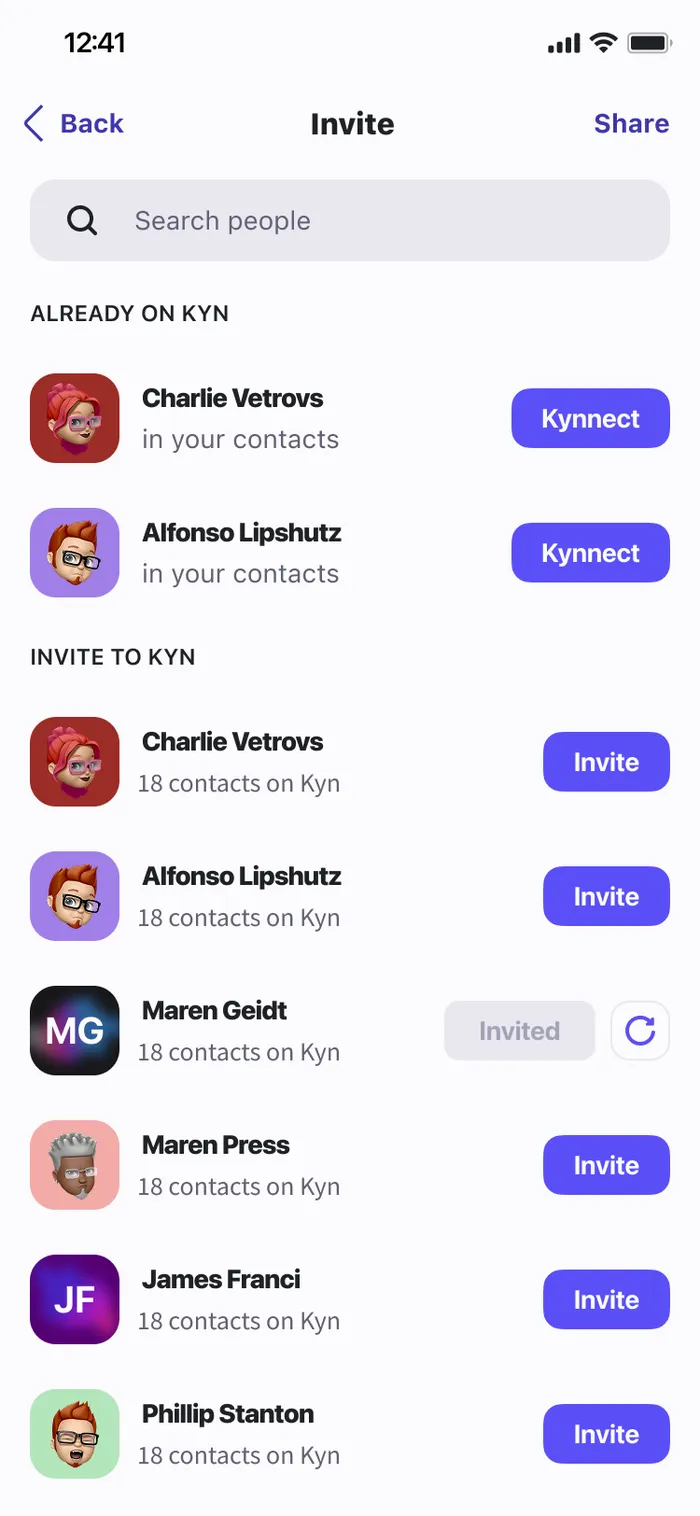 Invite friends