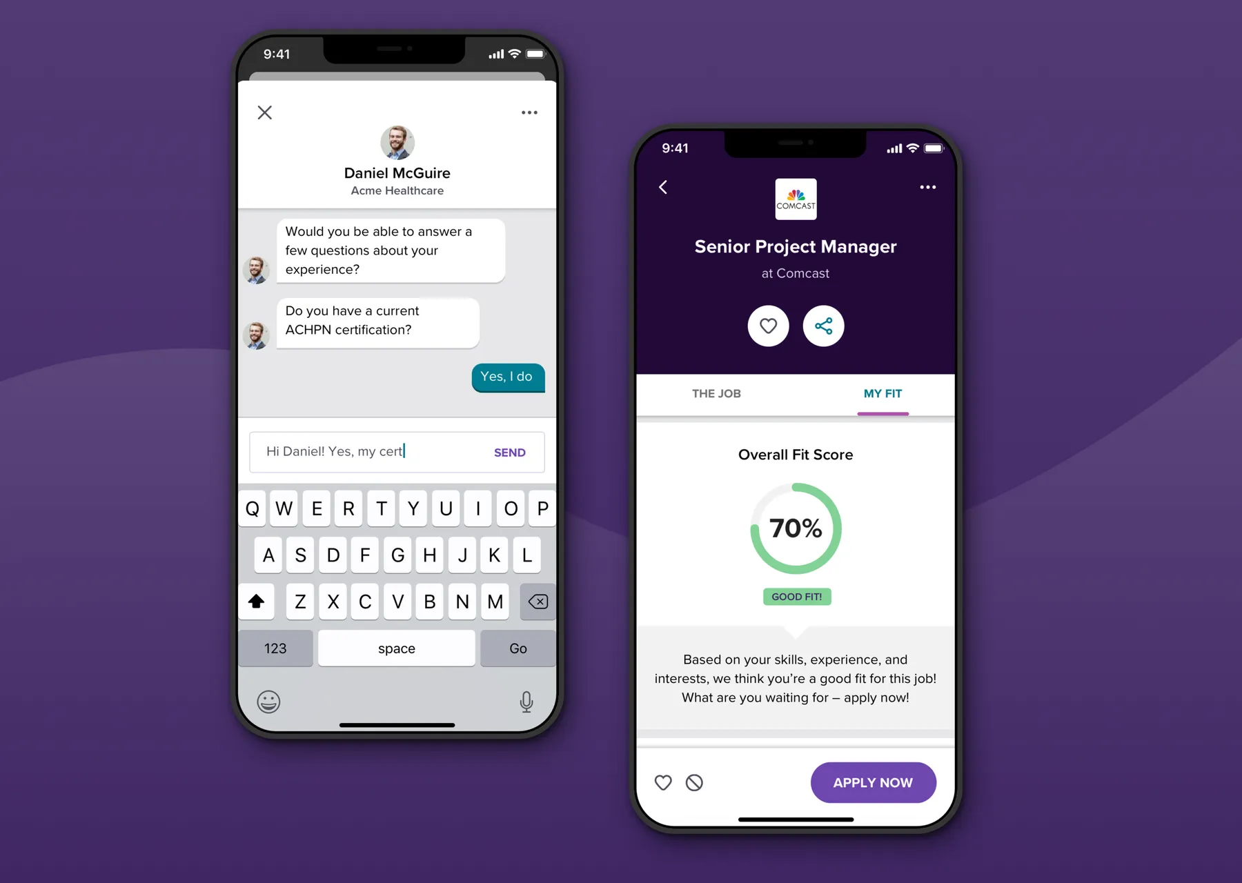 Recruiter Chat and Fit Score