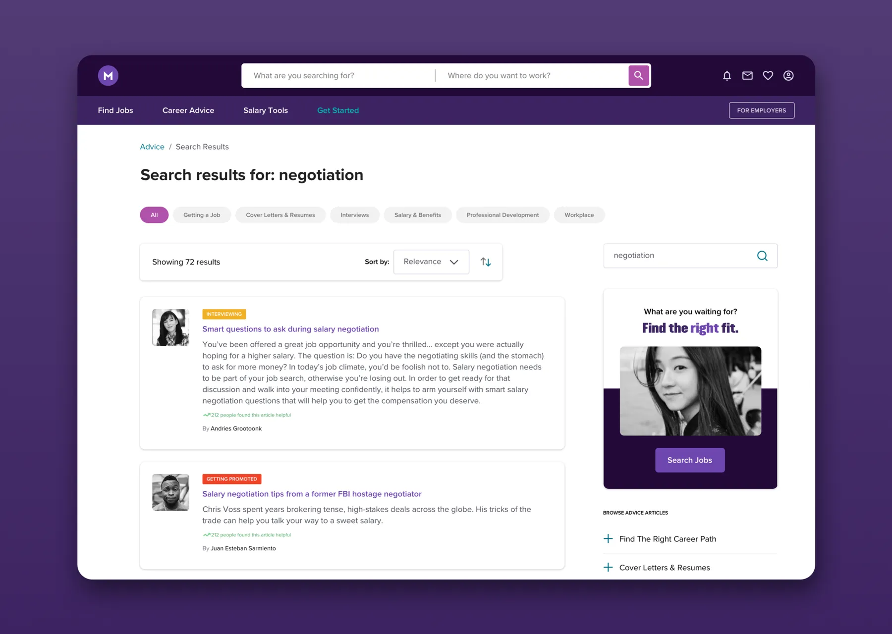 Career Advice Search