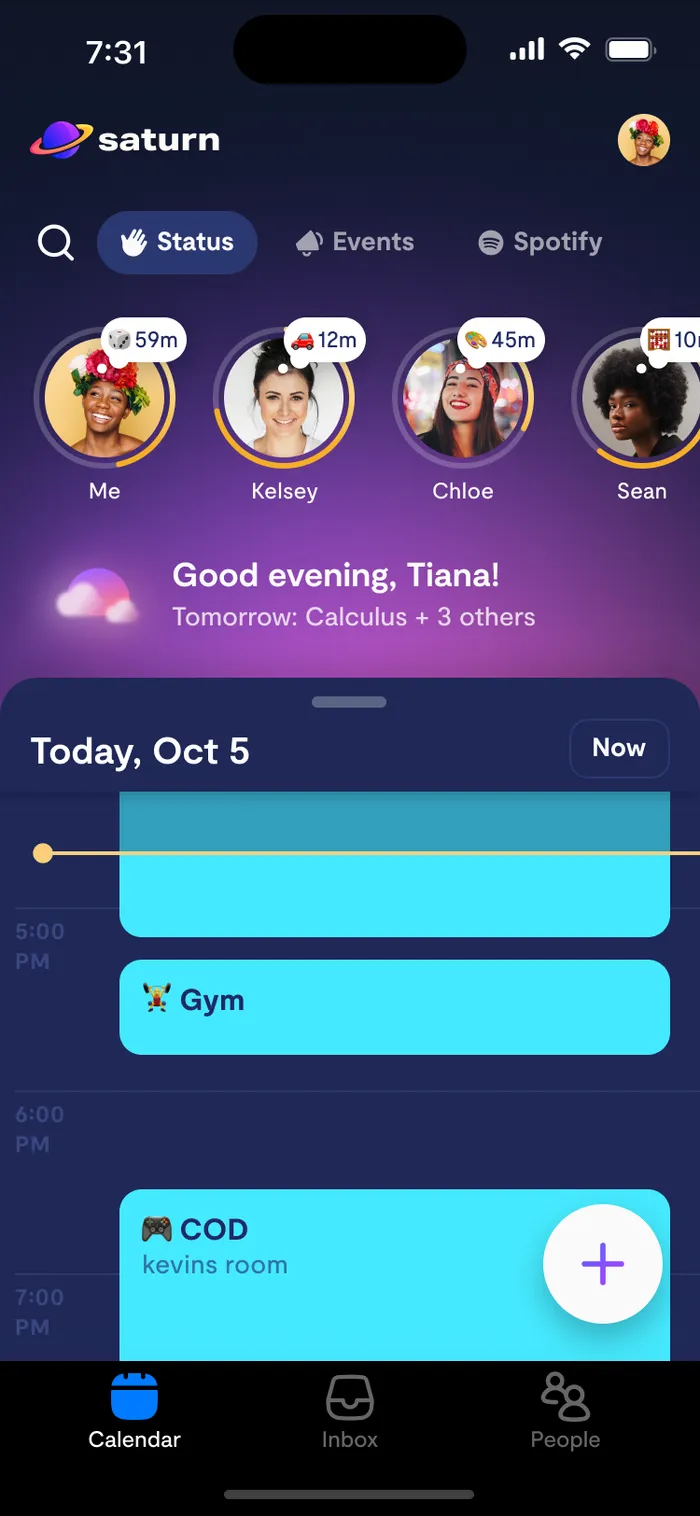 Status Concept - Friend Status Chips
