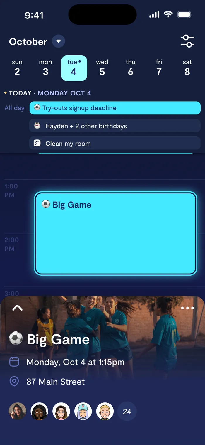 Day View with Event Sheet