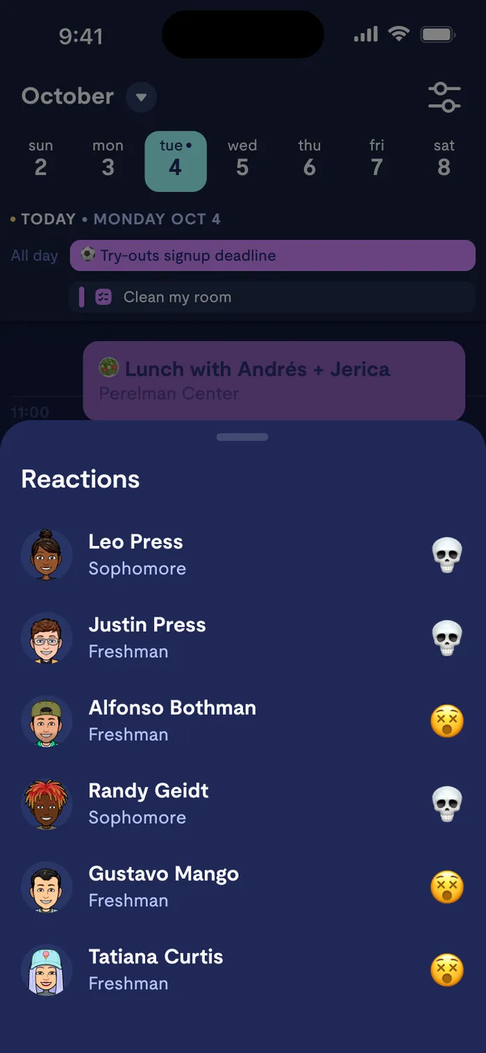 Reaction List
