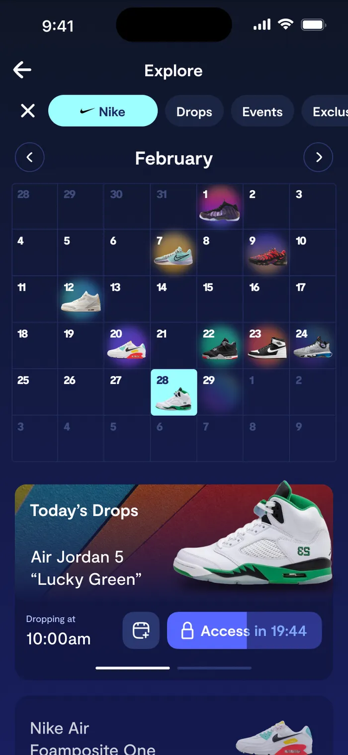 Nike Drops Calendar