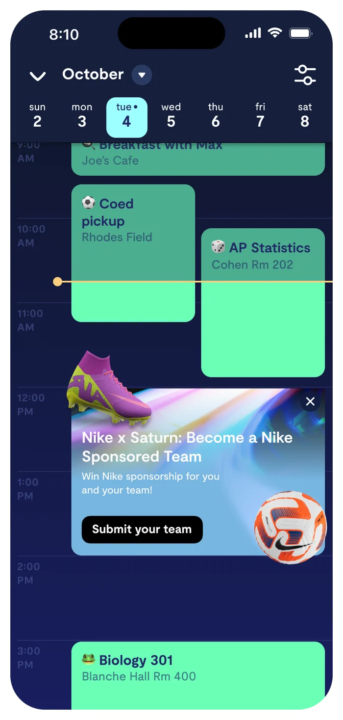 Nike Promo in Calendar