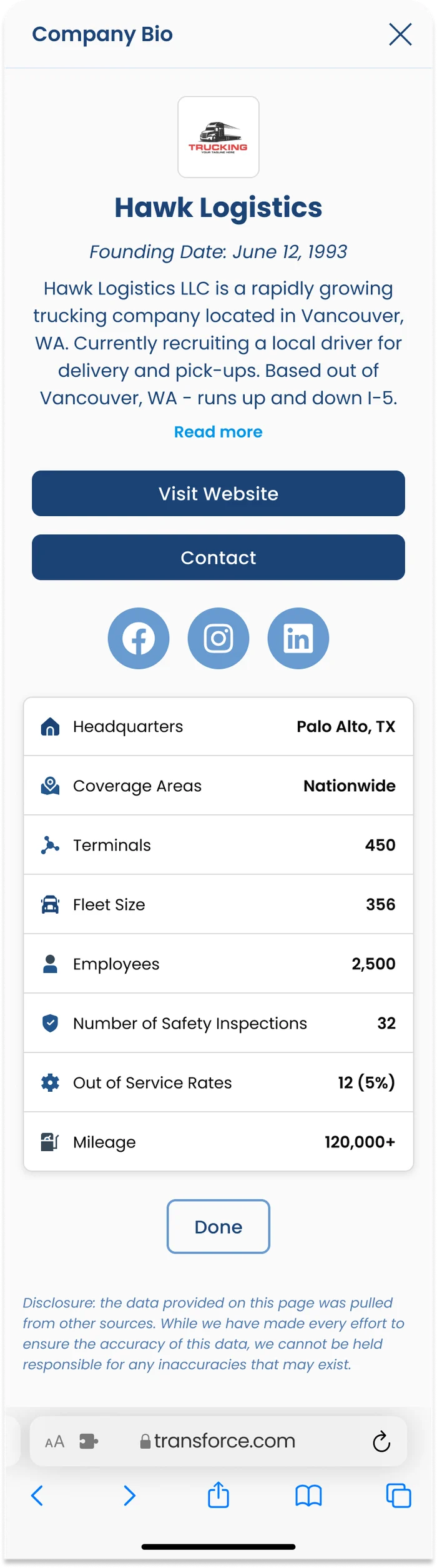 Carrier at a glance
