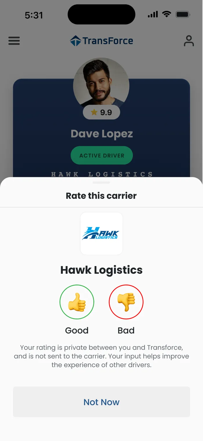Rate this carrier