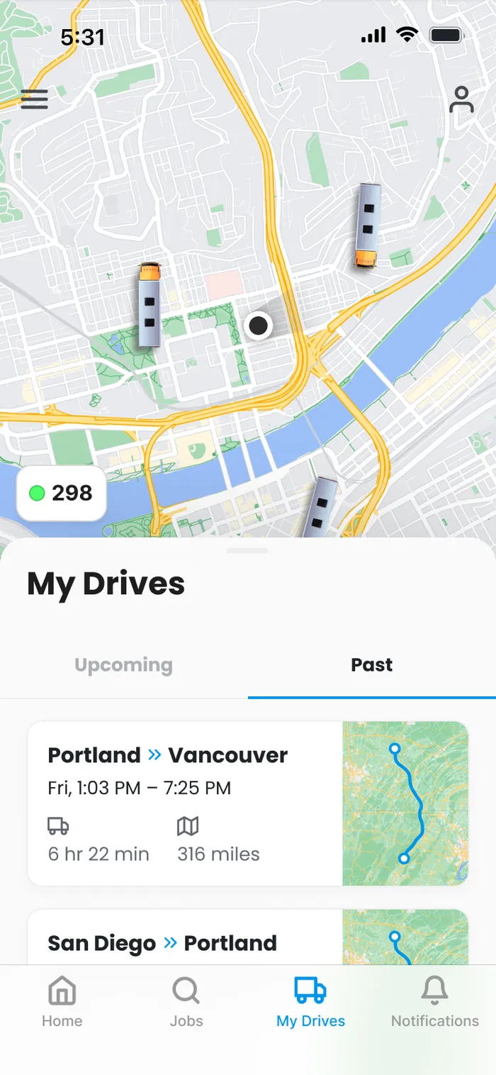 My drives, on the map