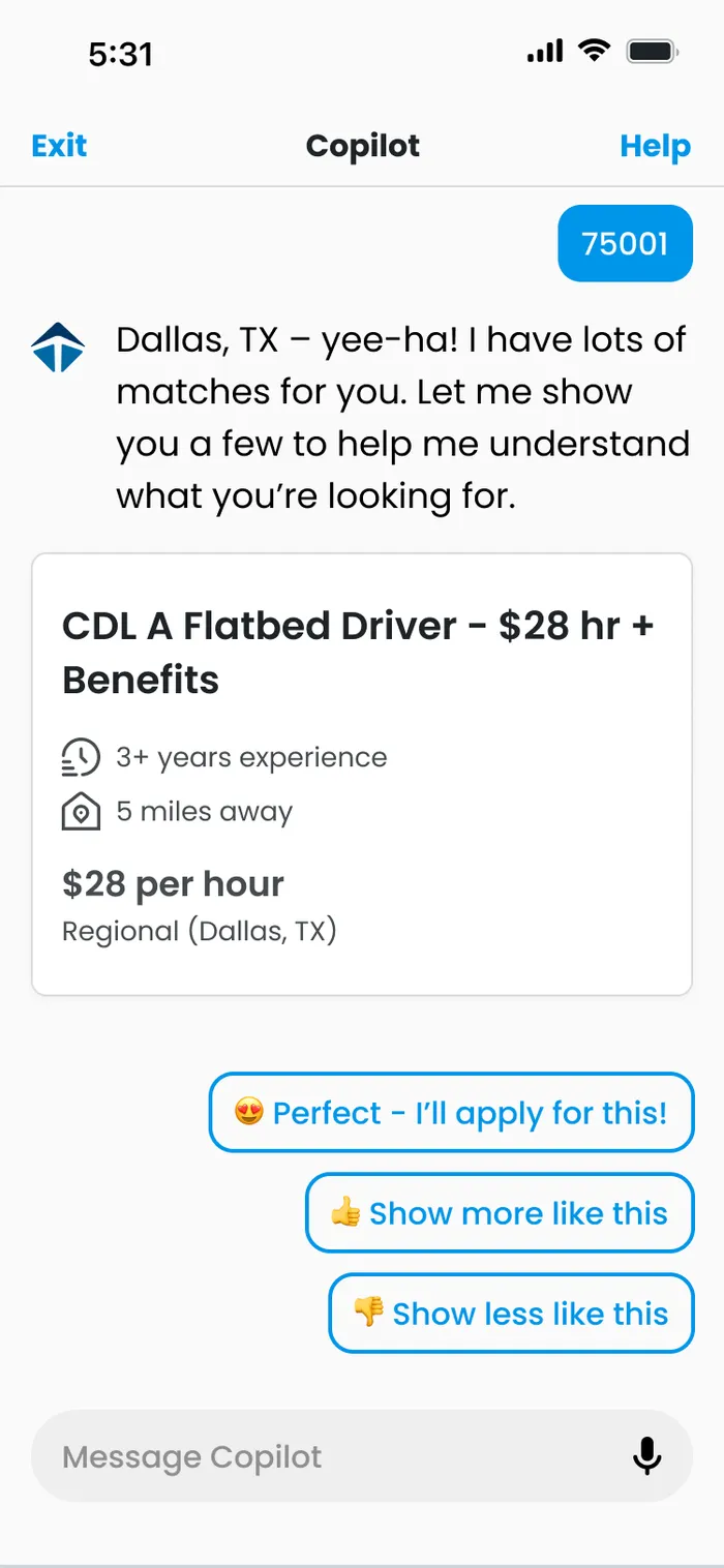A match, then feedback
