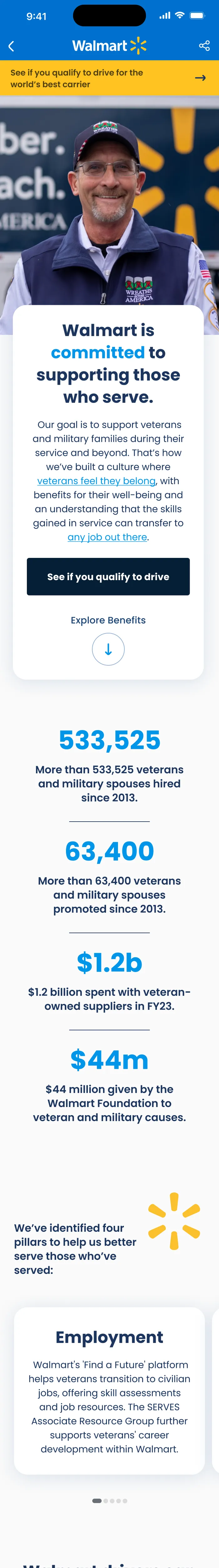 Walmart, for veterans