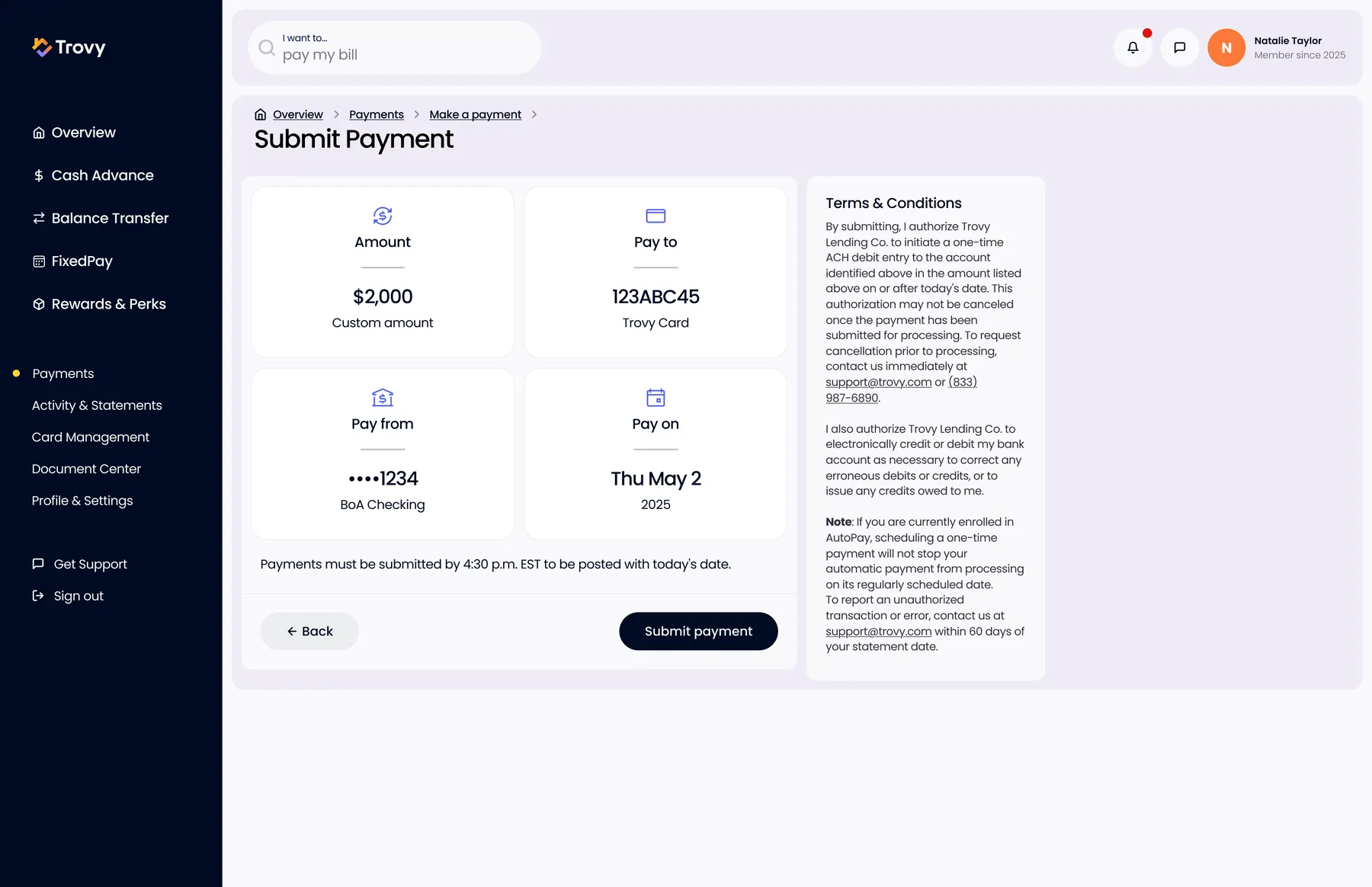 Submit Payment