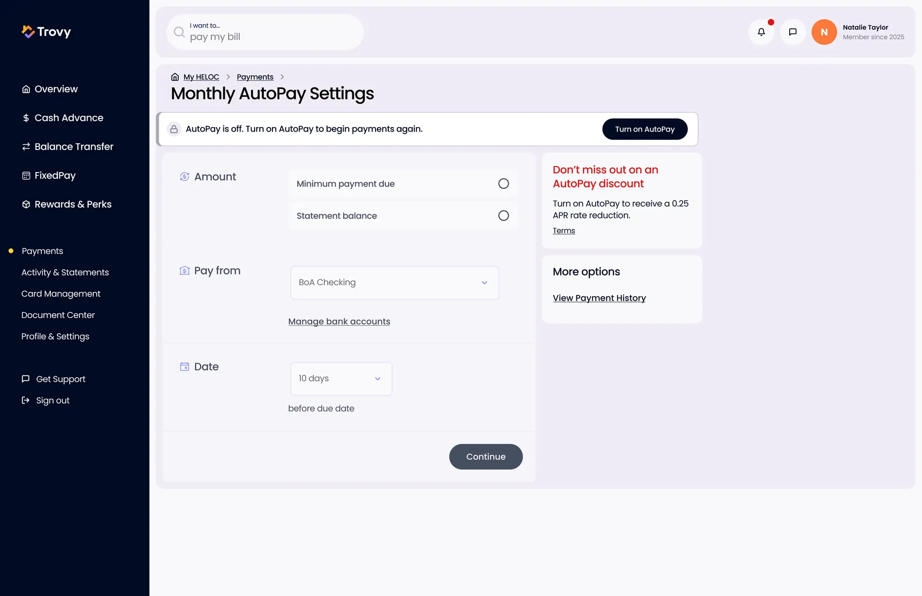 AutoPay Settings