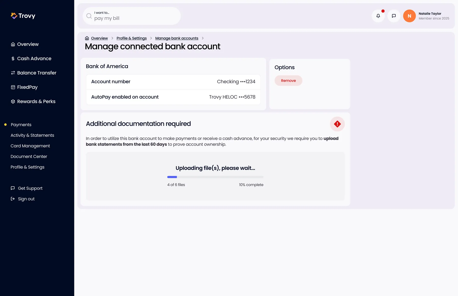Verify a Bank Account