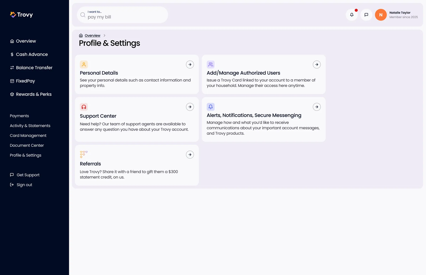 Profile and Settings
